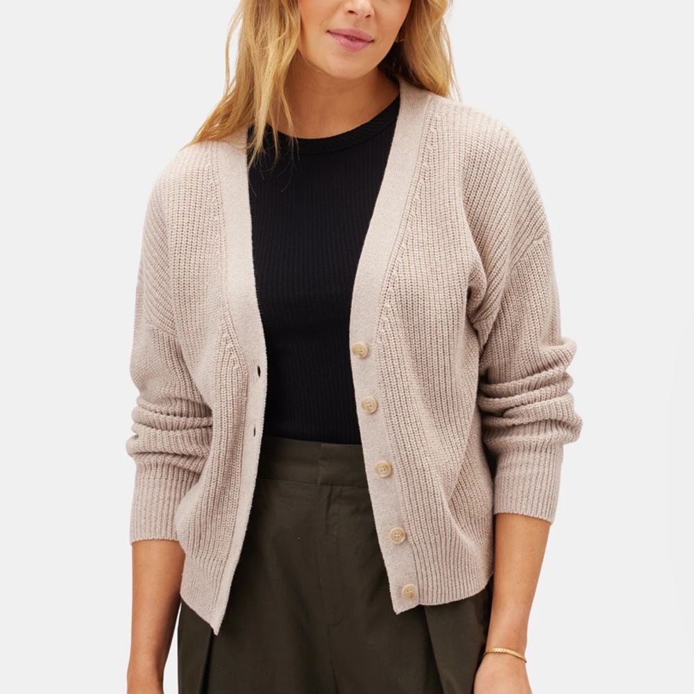 Amour Vert Palmer cardigan in oat XL